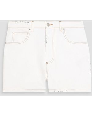 Marni Floral-Appliquéd Denim Shorts - White