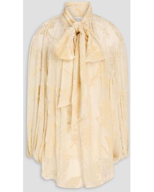 Zimmermann Schluppenbluse aus devoré-samt - Natur