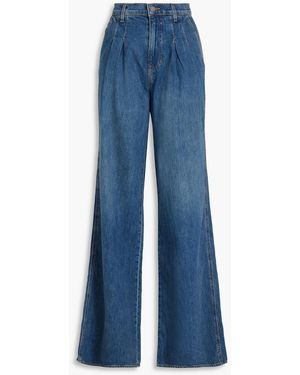 Veronica Beard Mia High-Rise Wide-Leg Jeans - Blue