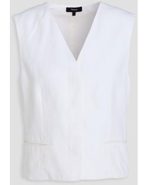 Theory Linen Vest - White