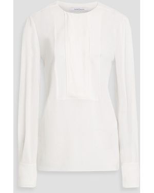 Another Tomorrow Crepe Blouse - White
