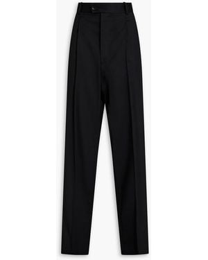 Peter Do Pleated Wool-blend Twill Straight-leg Trousers - Black