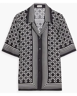 Jonathan Simkhai Koda Printed Tencel And Silk-Blend Twill Shirt - Grey