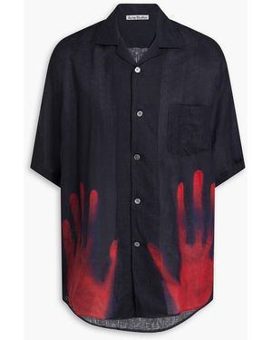 Acne Studios Printed Linen Shirt - Blue