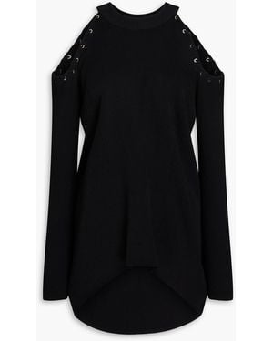 CAMILLA Oberteil aus rippstrick mit cut-outs - Schwarz