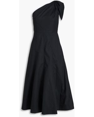 Roland Mouret One-Shoulder Cotton-Poplin Midi Dress - Black
