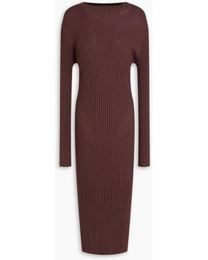 Stine Goya Ribbed-knit Midi Dress - Purple