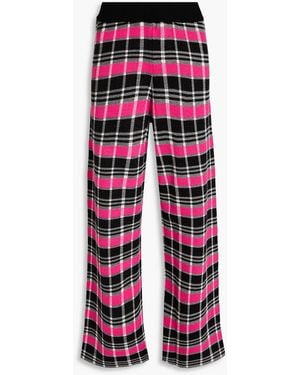 Chinti & Parker Checked Wool Track Pants - Red