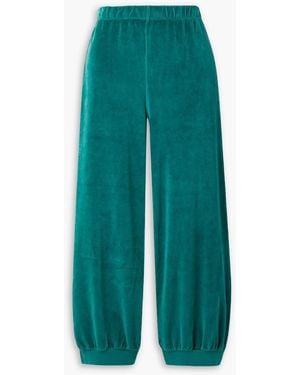 Suzie Kondi Cropped Cotton-blend Velour Track Pants - Green