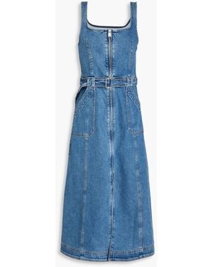Jonathan Simkhai Midikleid aus denim mit gürtel - Blau