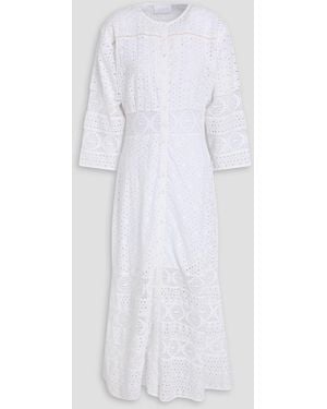 Merlette Jules Broderie Anglaise Cotton Midi Dress - White