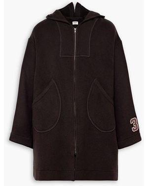 Bode Sideline Appliquéd Wool-Felt Coat - Black