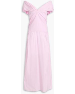 Kika Vargas Vivian Off-the-shoulder Cotton-poplin Maxi Dress - Pink