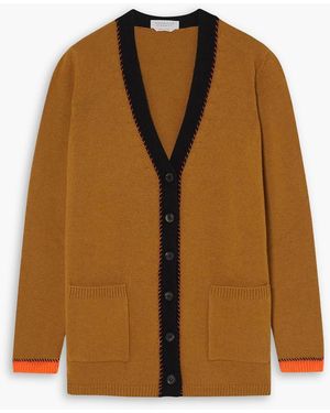 Gabriela Hearst Martens Whipstitched Cashmere Cardigan - Brown