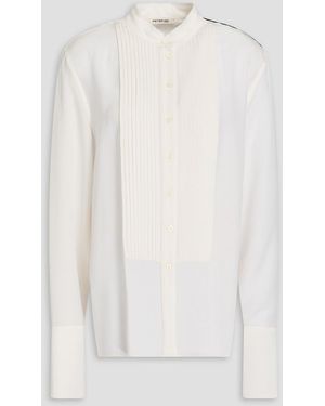 Peter Do Pintucked Silk Crepe De Chine Shirt - White
