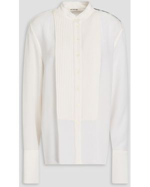 Peter Do Pintucked Silk Crepe De Chine Shirt - White