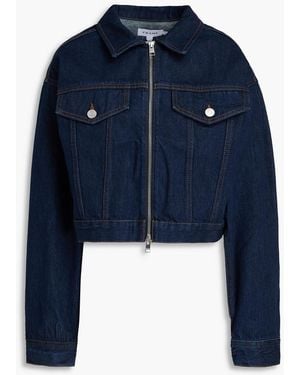FRAME Cropped Denim Jacket - Blue