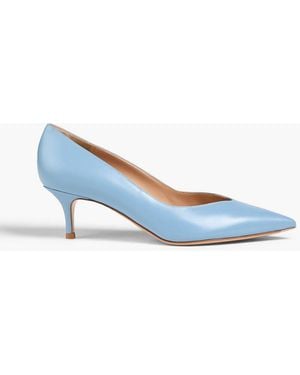 Gianvito Rossi Paris 85 Leather Court Shoes - Blue