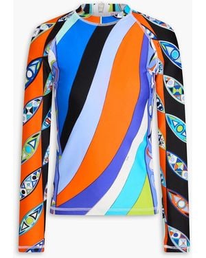 PUCCI Printed Stretch-Jersey Top - Blue