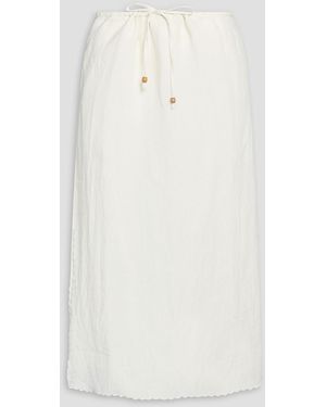 HANNAH Adriana Linen Midi Skirt - White