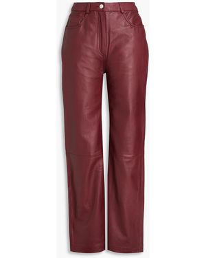 Muubaa Leather Straight-leg Pants - Red