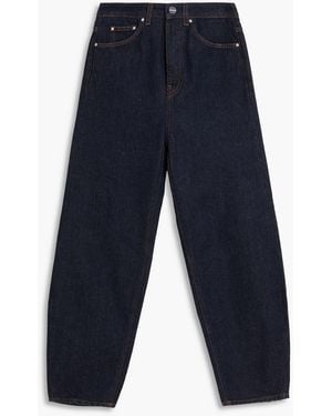 TOTEME Cropped High-Rise Barrel-Leg Jeans - Blue