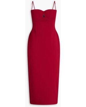 Galvan London Amelia Cutout Ponte Midi Dress - Red