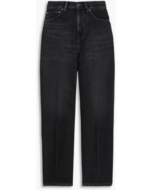 Acne Studios Cropped High-Rise Straight-Leg Jeans - Black
