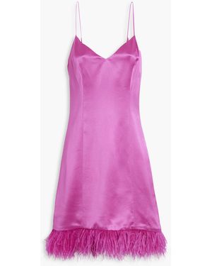 Cami NYC Roxanne minikleid aus satin mit federbesatz - Pink