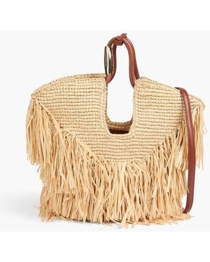 Zimmermann Fringed Raffia Tote - Natural
