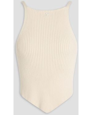 Courreges Ribbed-knit Top - Natural