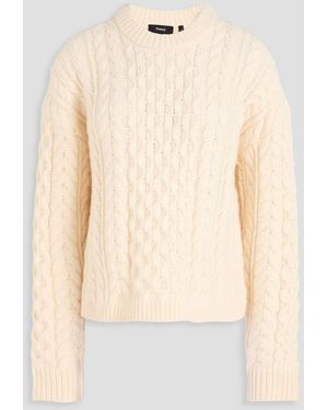 Theory Pullover aus einer woll-kaschmirmischung mit zopfstrickmuster - Natur
