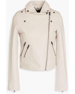 Muubaa Mila Leather Biker Jacket - Natural
