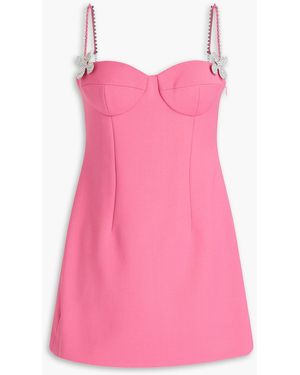Area Crystal-embellished Wool-blend Crepe Mini Dress - Pink