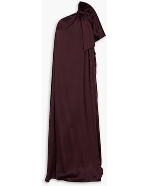 ROKSANDA Robe "aeris" aus seidensatin mit schleife und asymmetrischer schulterpartie - Lila