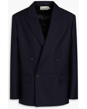 FRAME Double-Breasted Wool-Twill Blazer - Blue