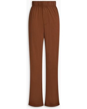 ÉTERNE Cotton And Modal-blend Jersey Straight-leg Trousers - Brown