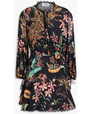 Charo Ruiz Nana Printed Cotton-Blend Voile Mini Dress - Black