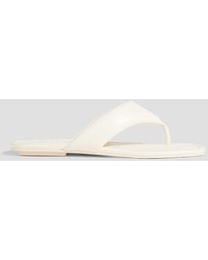Stuart Weitzman Maui Padded Leather Flip Flops - White