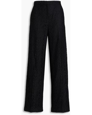 Theory Corded Lace Wide-Leg Trousers - Black