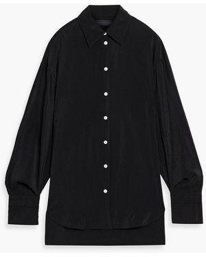 Proenza Schouler Ida Satin-Crepe Shirt - Black