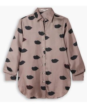 Stella McCartney Printed Silk-Crepe Shirt - Natural