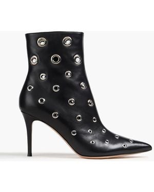 Gianvito Rossi Lydia Eyelet-Embellished Leather Ankle Boots - Black