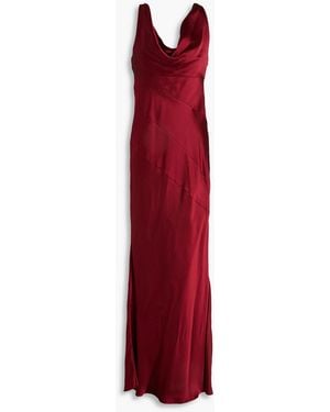 Nicholas Draped Silk-blend Satin Gown - Red