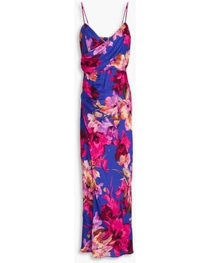 Nicholas Wrap-effect Floral-print Twill Maxi Dress - Purple