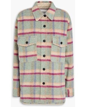 Isabel Marant Faxon Checked Wool-blend Flannel Shirt Jacket - Grey