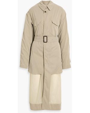 Maison Margiela Layered Twill And Shell Trench Coat - Natural