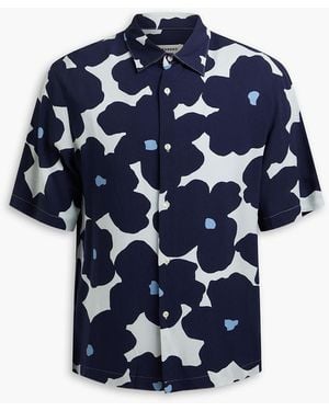 Sandro Floral-print Woven Shirt - Blue