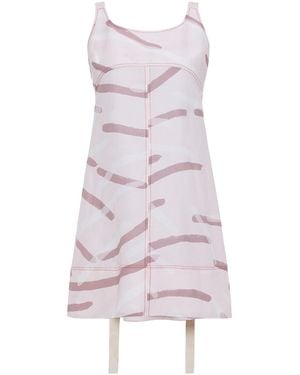 Lee Mathews Palmas Cutout Printed Shantung Mini Dress - Purple