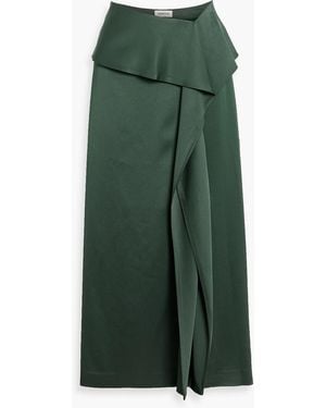 Jonathan Simkhai Maria Draped Satin Midi Skirt - Green